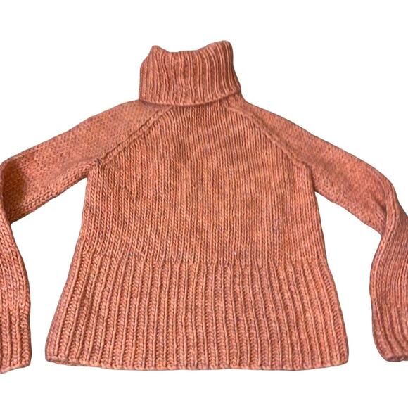 Madewell sweater turtleneck chunky knit burnt orange wool/alpaca blend SZ XS - Picture 3 of 9